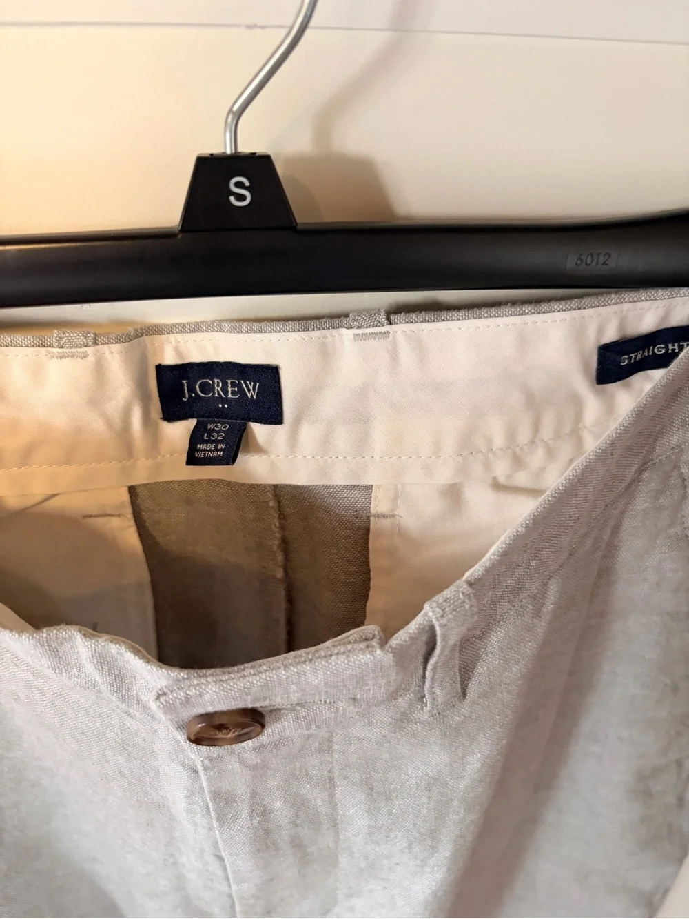 J. Crew Light Gray Linen-Blend Chinos